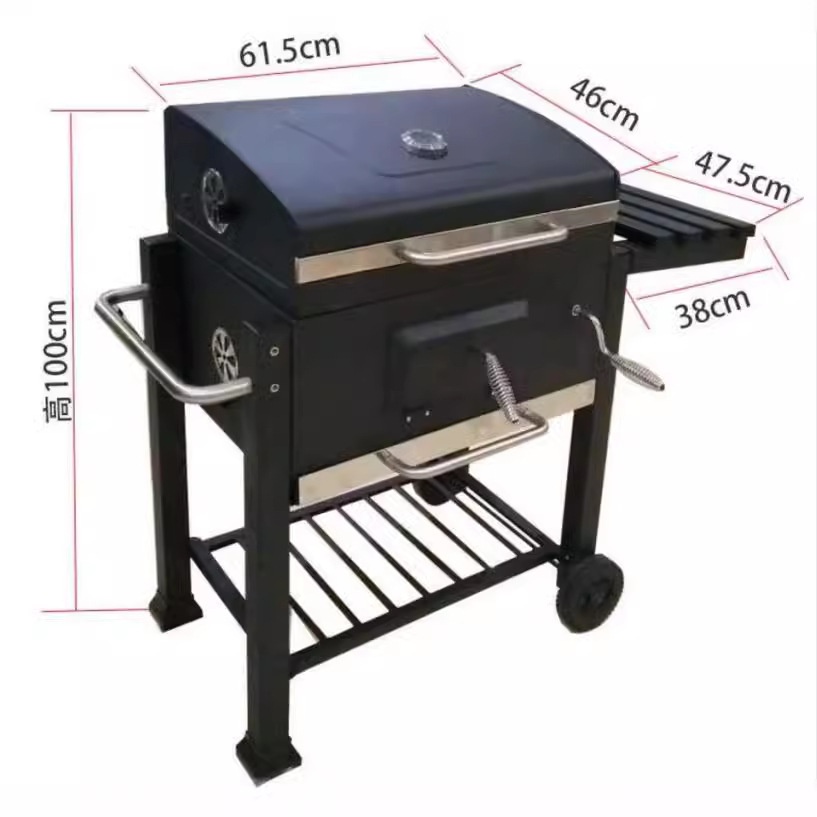European And American Large Square Courtyard Barbecue Stove Villa Fire Pot Barbecue Grill Outdoor Household Charcoal BBQCamping Stove
