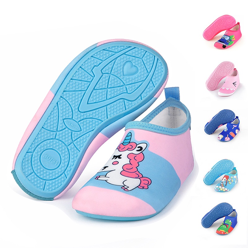 Children's Cartoon Colored Bottom Multi-color Beach Shoes Home Indoor Baby Soft Shoes Floor Socks Swimming Shoes