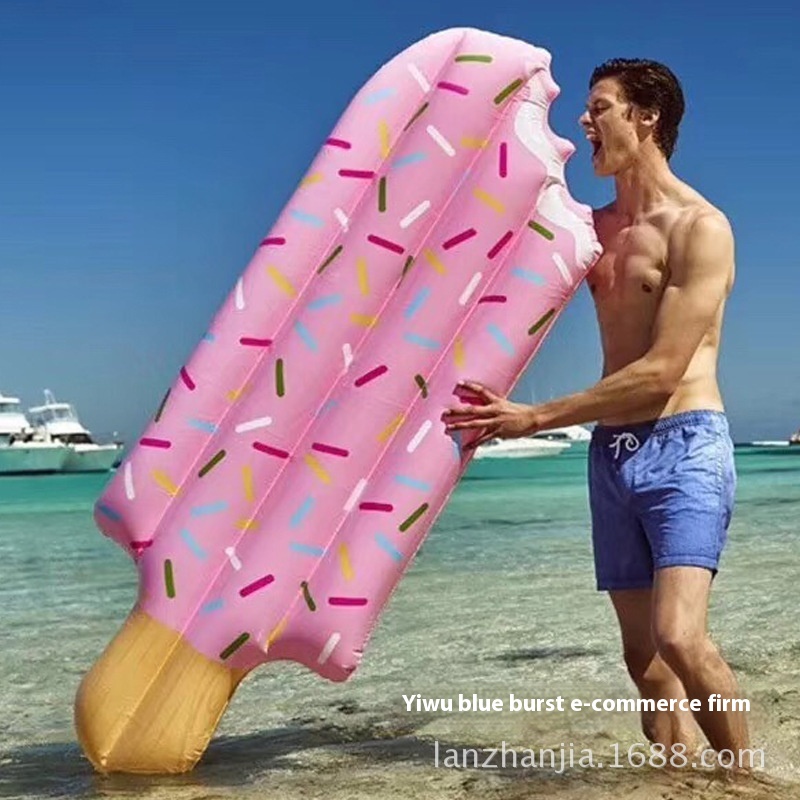 European And American Original Ice Cream Floating Row Swimming Circle Enlarged Thickened Inflatable Life Buoy Drifting Floating Bed