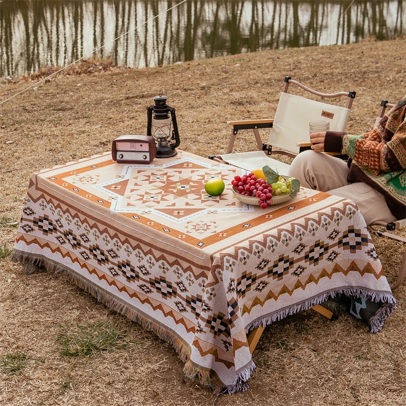 Bohemian Style Thickened Picnic Mat Camping Tablecloth Outdoor Lawn Moisture-proof Mat Tent Equipment Blanket