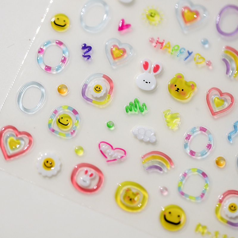 TENSORTechnology5 DThin Tough Three-dimensional Nail Stickers Adhesive Finger Jelly Nail Stickers Accessories M119