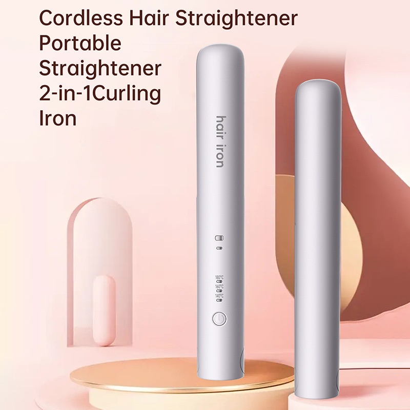 Mini Wireless Straightener Rechargeable Portable USBClip Bangs Curling Straight Dual-purpose Dormitory Hair Straightener