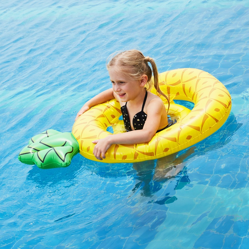 PVCPineapple Baby Swimming Ring Baby Inflatable Seat Ring Children's Seat Ring Pineapple Life Buoy