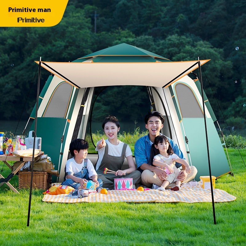 Primitive Tent Outdoor Portable Folding Fully Automatic Hexagonal Tent Thickened Camping Equipment Outdoor Camping