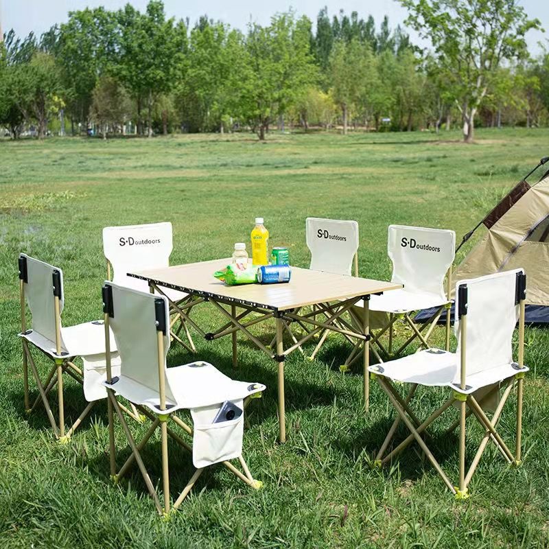 Outdoor Folding Table And Chair Set Portable Picnic Barbecue Camping Table And Chair Simple Table And Chair Set Combination