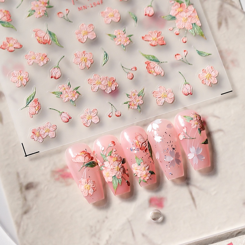 TENSORJapanese Flower Thin And Tough Three-dimensional Nail Stickers Adhesive Nail Stickers Accessories MNJoint Series