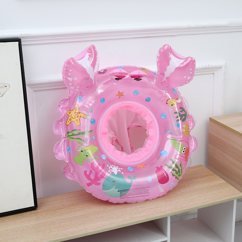 Basha With Handle Three-dimensional Cute Crab Children's Sitting Circle Swimming Circle Infant Baby Cartoon Thickened Inflatable Seat Ring