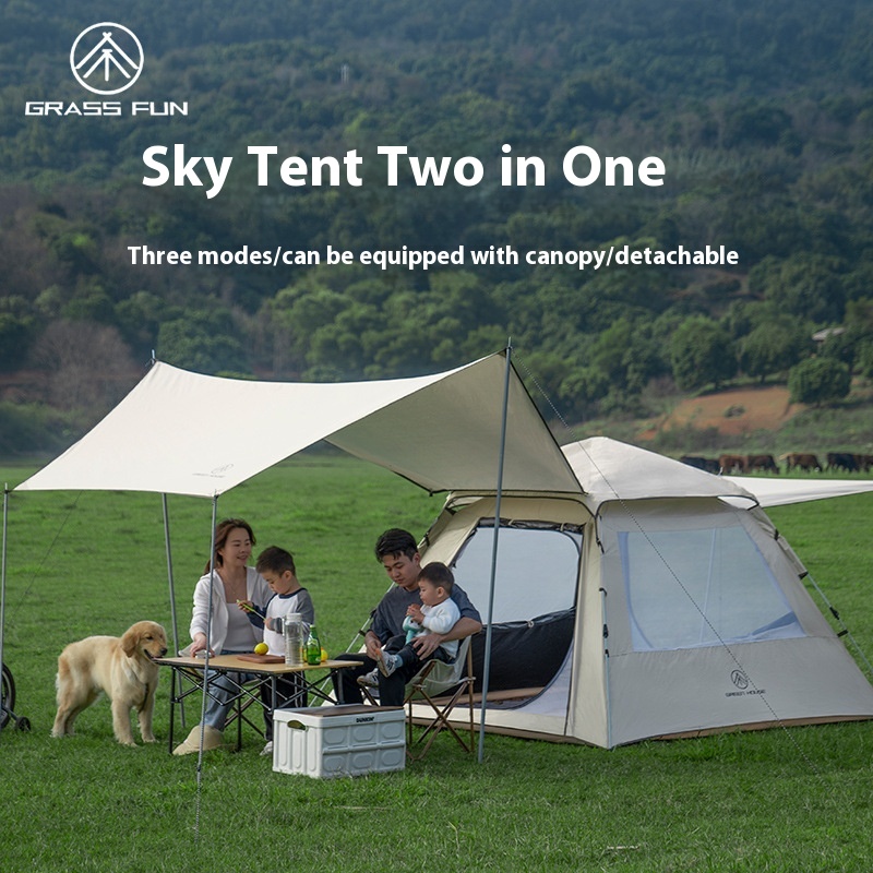 Outdoor Portable Folding Tent Fully Automatic Quick-opening Black Glue Oxford Cloth Thickened Sunscreen And Rainproof Camping Indoor Tent