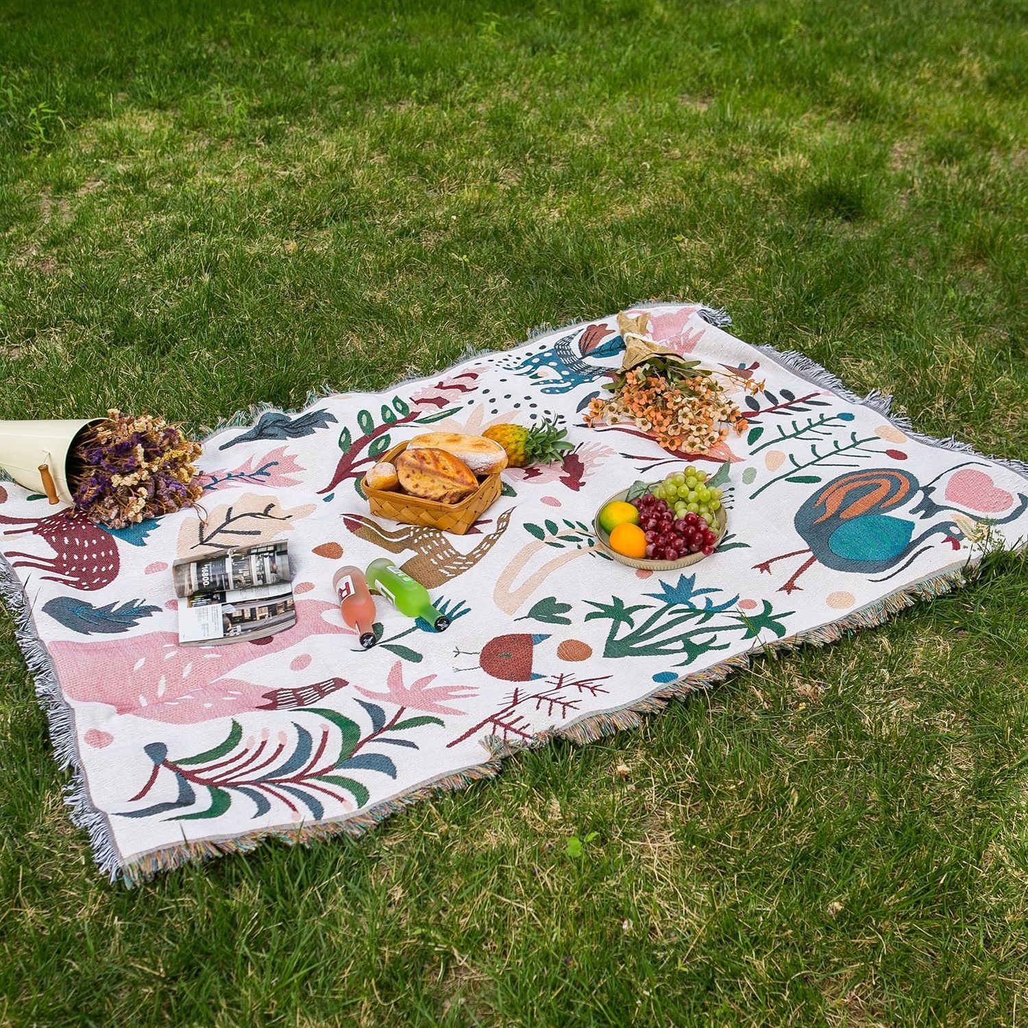 Outdoor Equipment Multi-purpose Ethnic Style Picnic Mat Floor Mat European Camping Blanket Picnic Beach Blanket