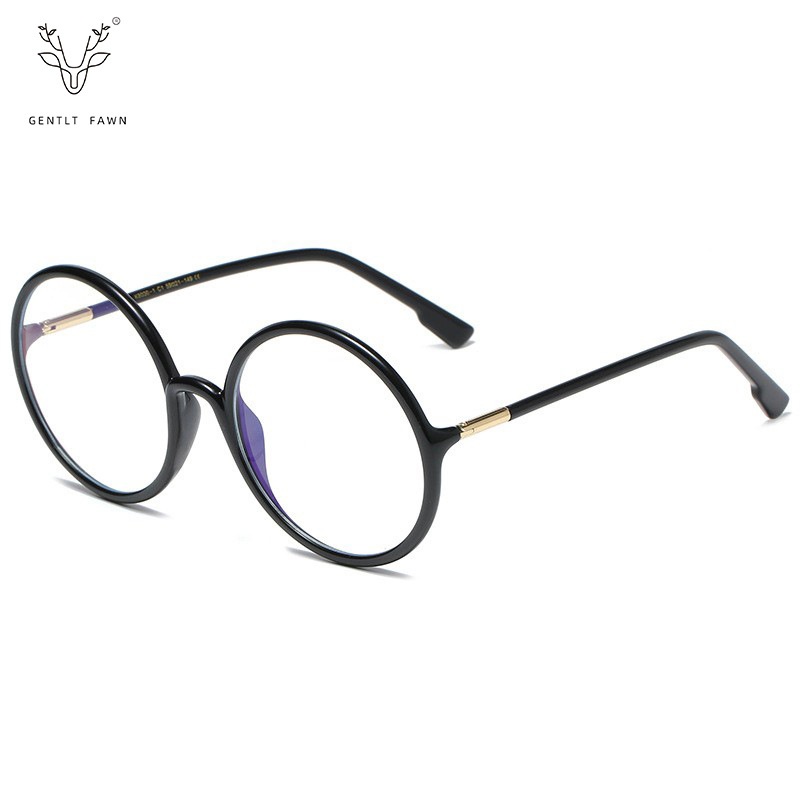 K8030-1 Round Tide Flat Light Glasses Large Frame Slim Myopia TR90 Glasses Frame Female Retro Frame Can Be Matched With Myopia