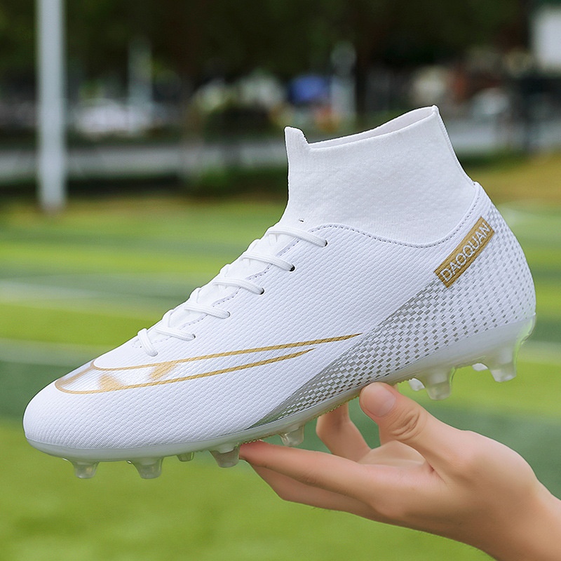 Large Size Men's Shoes Youth Students Children's Competition Training Shoes Grass Long Spikes Short Broken Spikes High Top Football Shoes