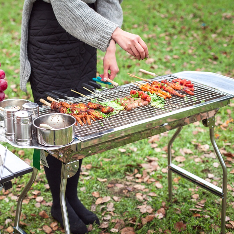 Picnic Large Folding Barbecue Grill Bbq Portable Barbecue Grill Household Carbon Grill Outdoor Stainless Steel Barbecue Grill