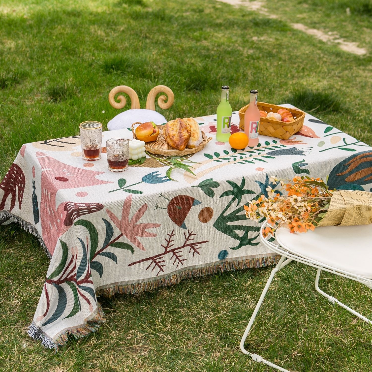 Outdoor Equipment Multi-purpose Ethnic Style Picnic Mat Floor Mat European Camping Blanket Picnic Beach Blanket