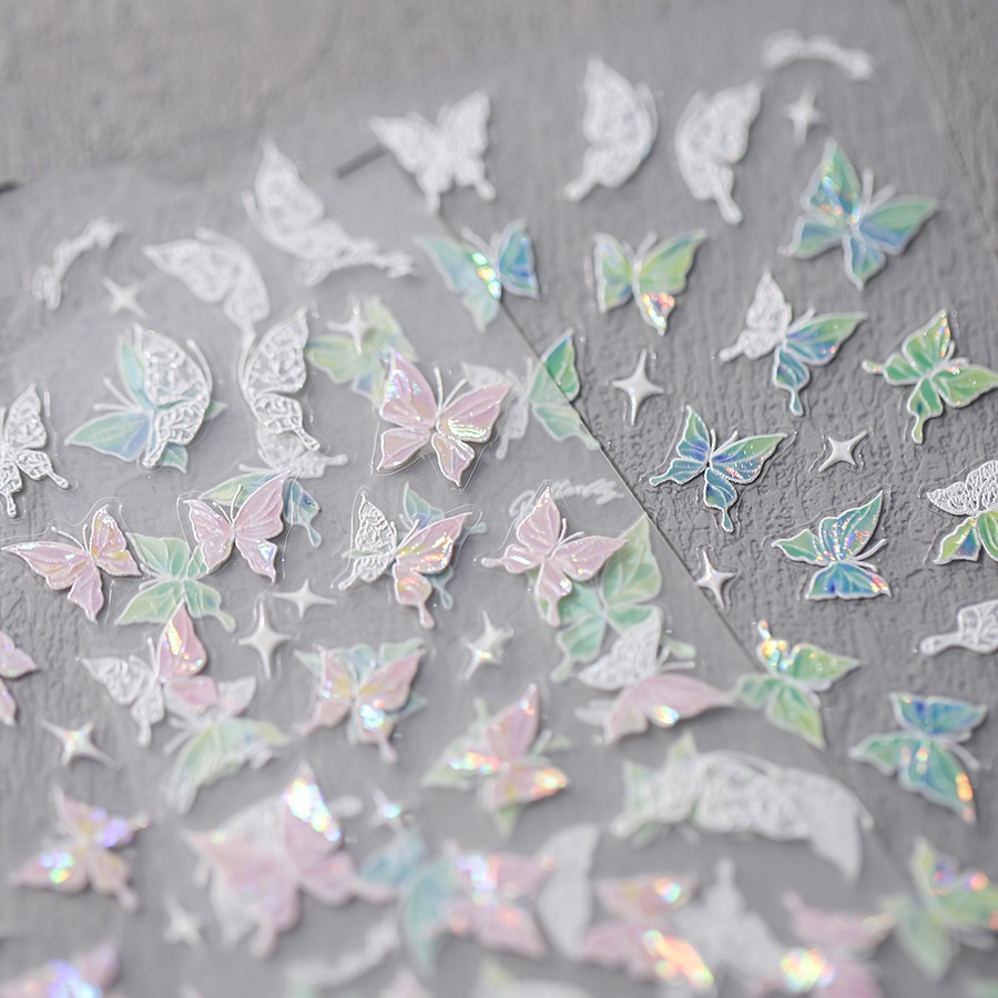 TENSORTechnology Niche Light Luxury Hot Stamping Nail Sticker Butterfly Adhesive Nail Sticker Hot Stamping Series M-262