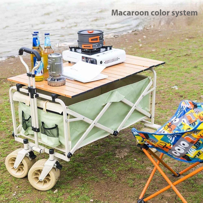 Camp Car Trolley High-value Internet Celebrity Hand-pulled Cart Outdoor Loading Truck Foldable Storage Trailer Off-road Large Wheel