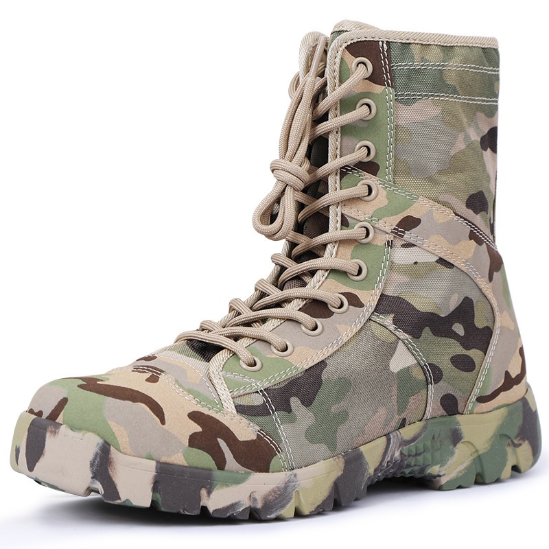 Outdoor Canvas Shoes Men's Boots Summer High Top Tactical Boots Ultralight Combat Boots Women's Breathable Combat Training Security Shoes Training Men