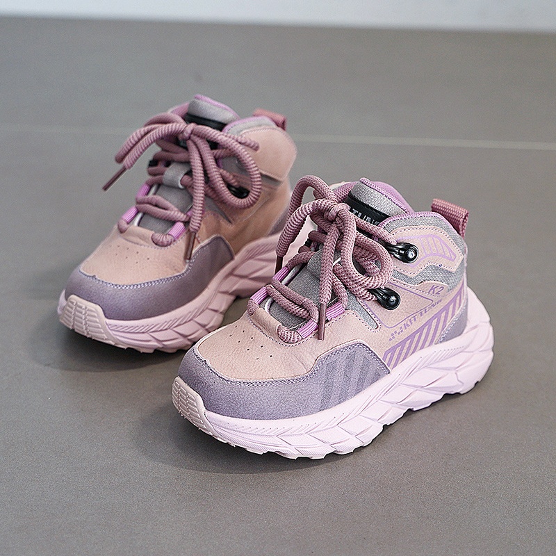 Girls Hiking Shoes Autumn And Winter Casual All-match Children's Sports Shoes Non-slip Soft Bottom Boys Running Shoes