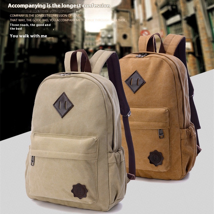 Pig Nose Canvas Backpack Retro Printable Men Vintage Backpack Men Handbag Bag