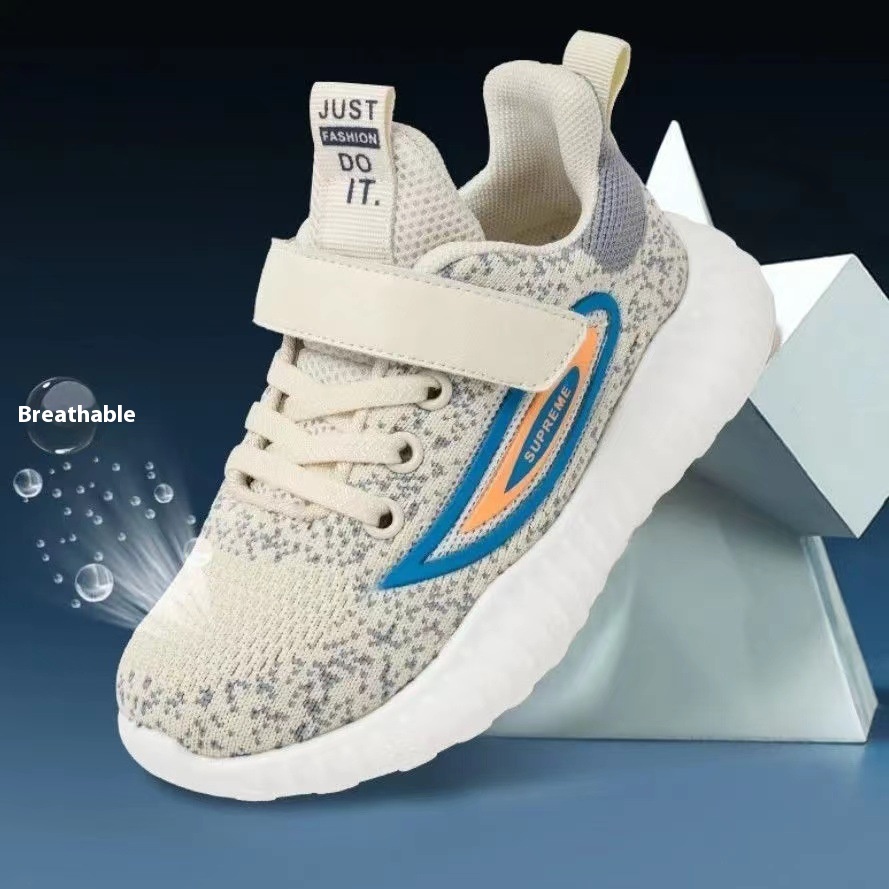 Children's Coconut Shoes Boys'Mesh Shoes Spring And Autumn Girls'Sports Shoes Flying Woven Mesh Breathable Running Shoes