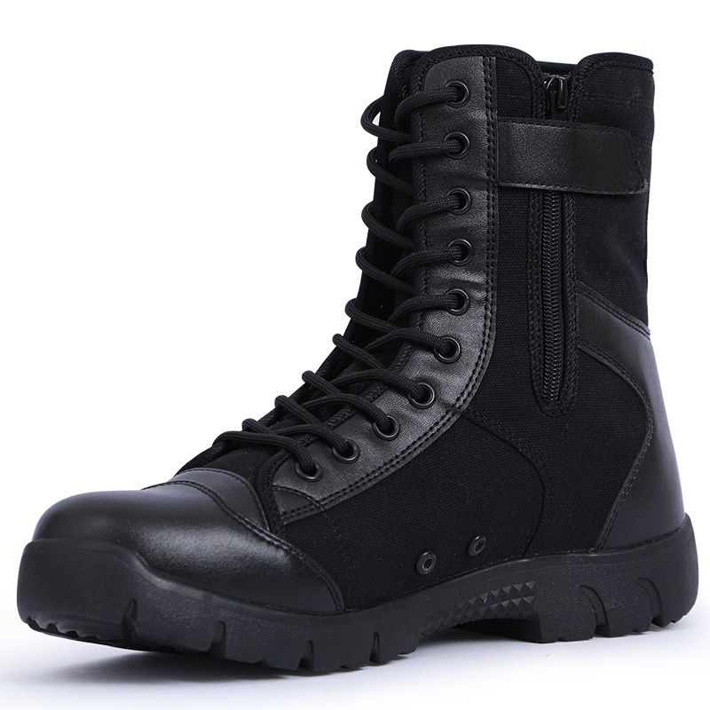 Canvas Summer Security Shoes Women's Boots Men's Tactical Boots High Top Outdoor Shoes Training Shoes Men's Spring And Autumn Special Training Boots Women