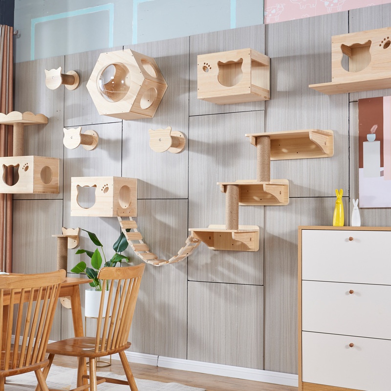 Wall-Mounted Cat Bed,Cat Tree,Cat Jump Platform,Wall Cat Villa,Cat Climbing Frame,Pet Toy House
