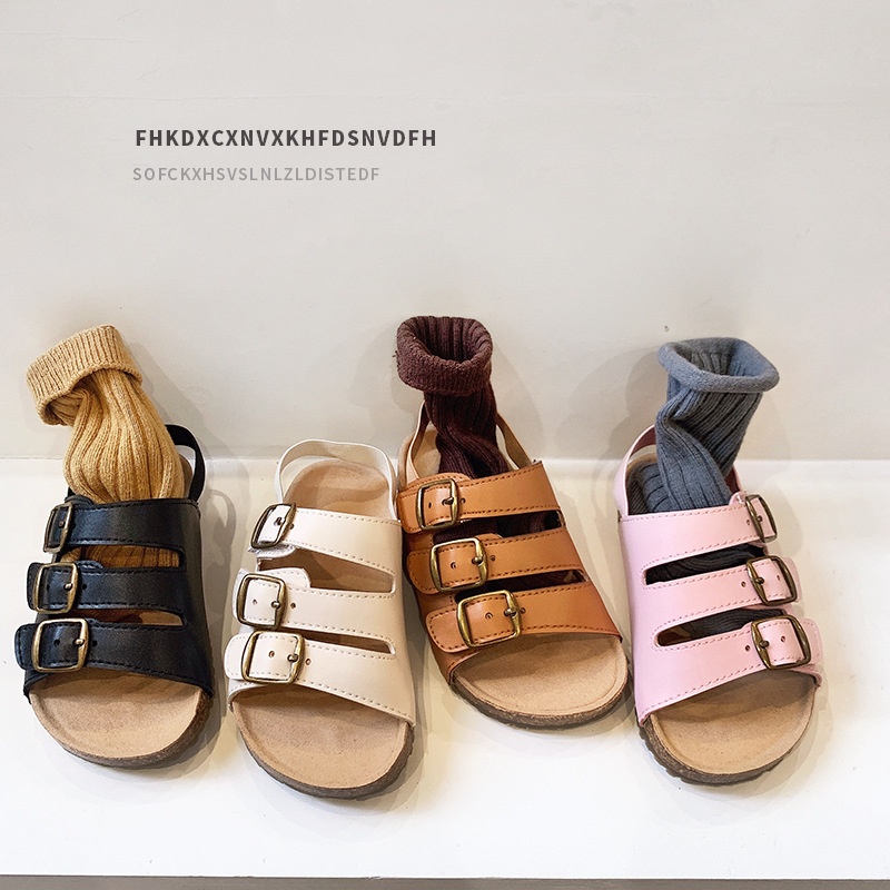 Korean Fashion Children's Sandals Summer Girls'Beach Shoes Boys'Roman Shoes Soft Sole Baby Shoes