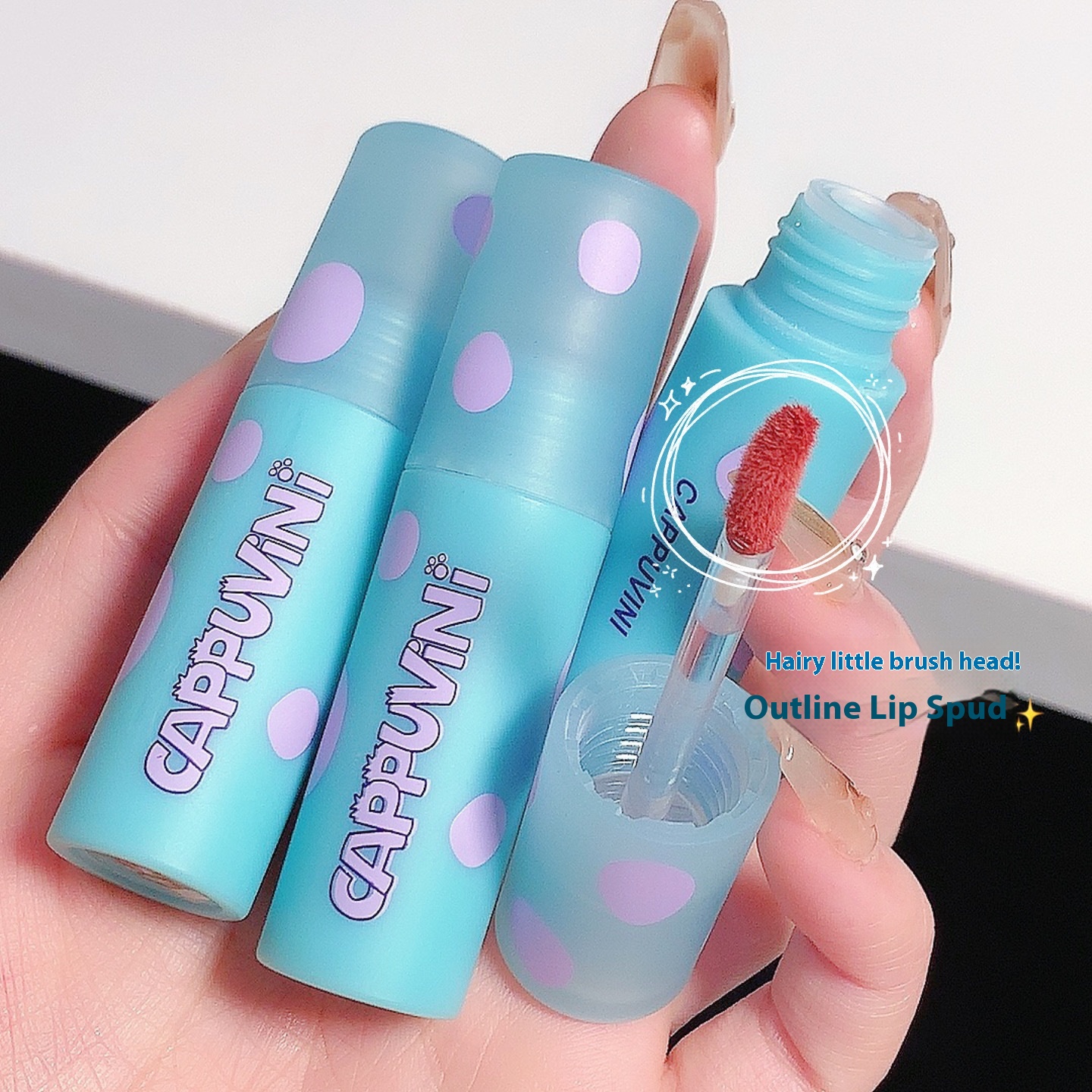 Blue Cute Soft Matte Lip Mud Lipstick.