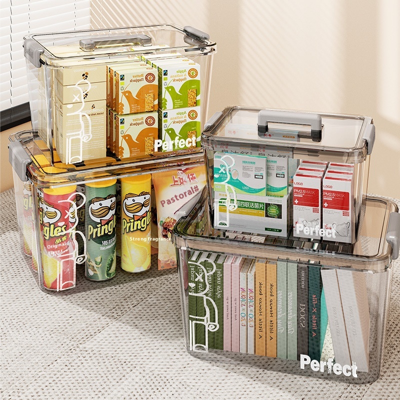 Portable Transparent Storage Box Household Clothes And Toys Storage Box Organization Box Plastic Basket Car Backup Storage Box