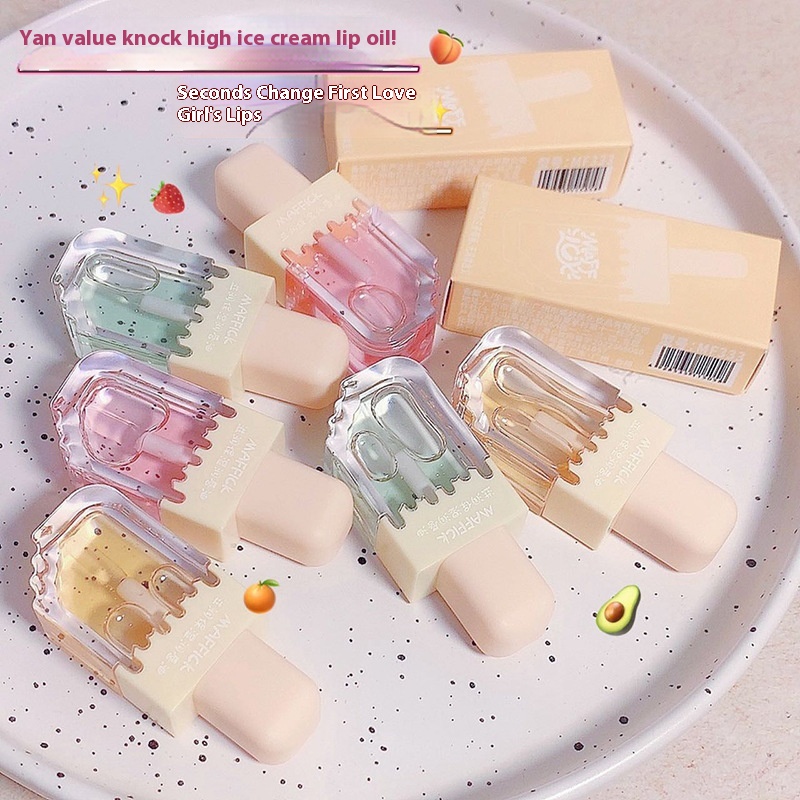 MAFFICKHigh Value Ice Cream Moisturizing Lip Balm Moisturizing Light Lip Lines Anti-drying Lipstick Base Lip Oil