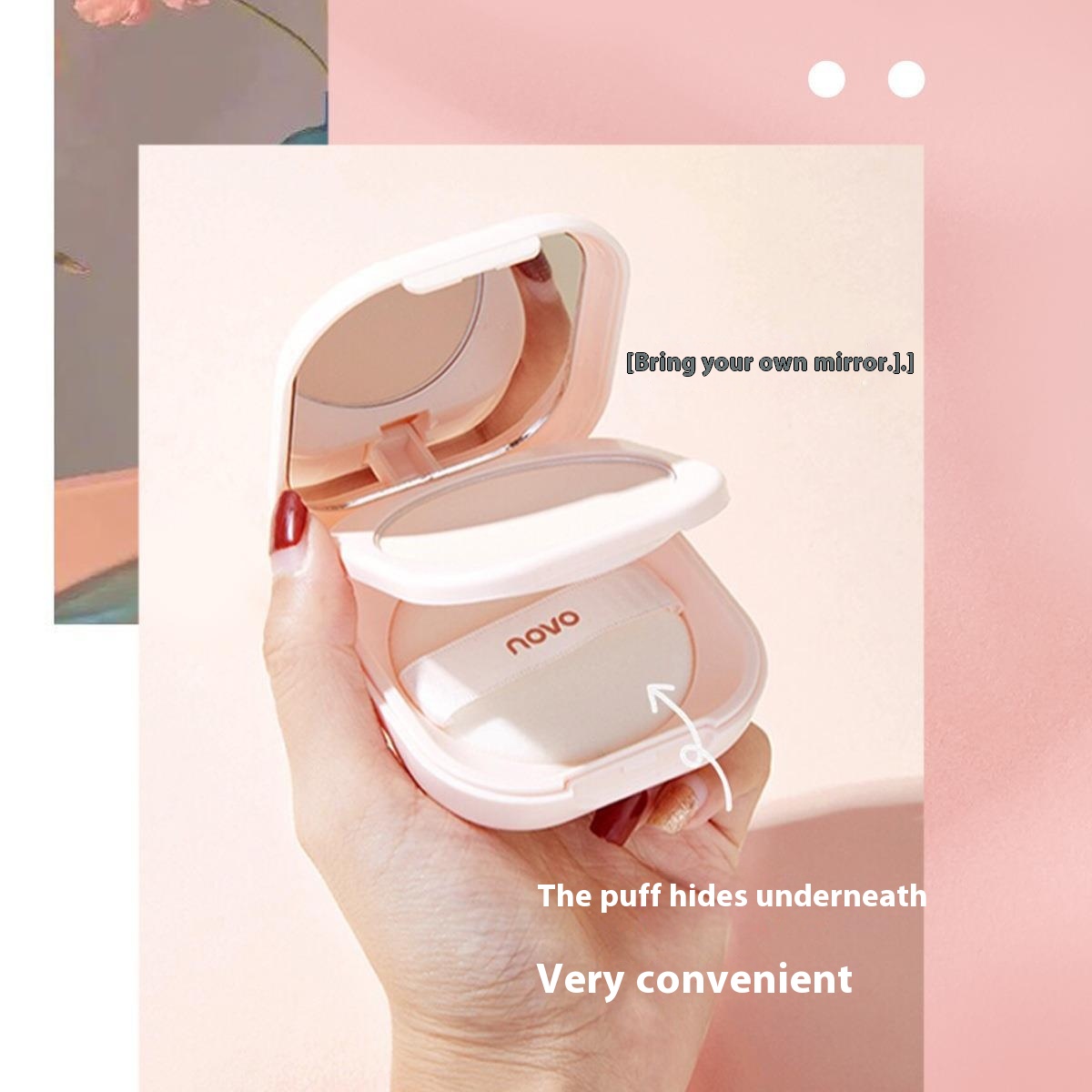 NOVOFeather Satin Luxury Setting Powder Oil Control Setting Brightens Skin Tone Setting Powder Small Portable Makeup Powder