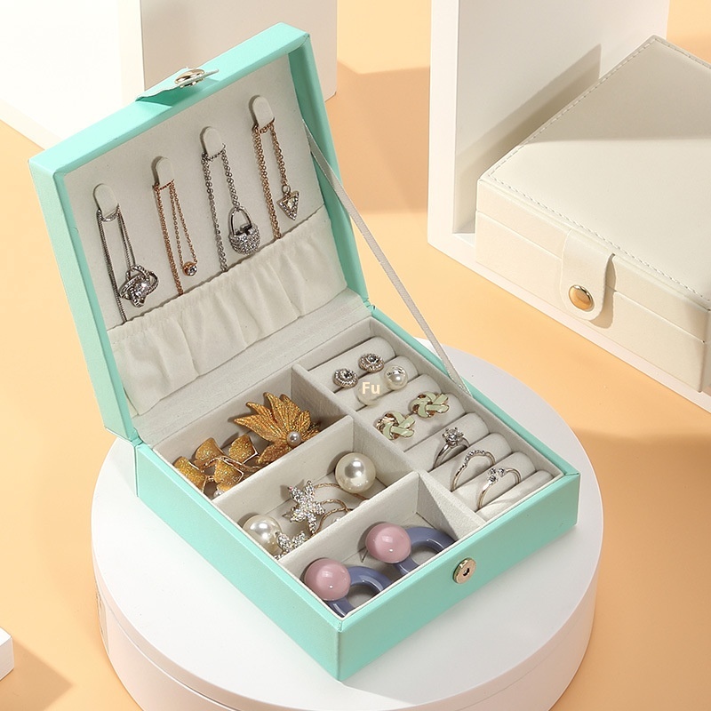 Fashion Jewelry Box Women's Portable Jewelry Korean Earrings Small Simple Earrings Earrings Rings Hand Jewelry Storage Box