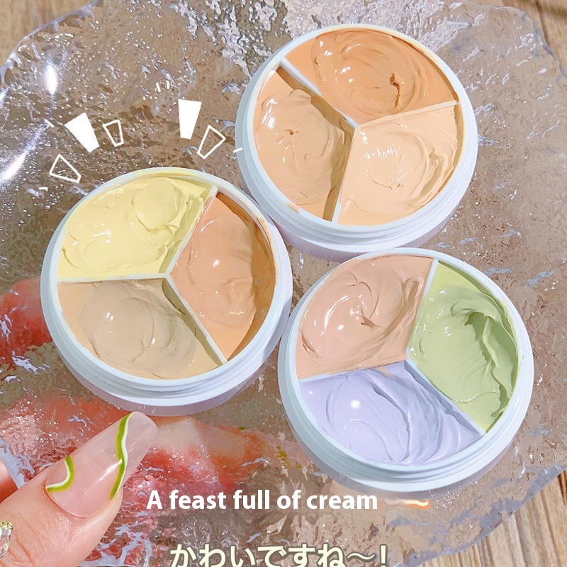 Makeup Xixi Clean Skin Lasting Makeup Three-color Concealer For Face To Covers,Acne Marks,Tear Grooves,Dark Circles Concealer