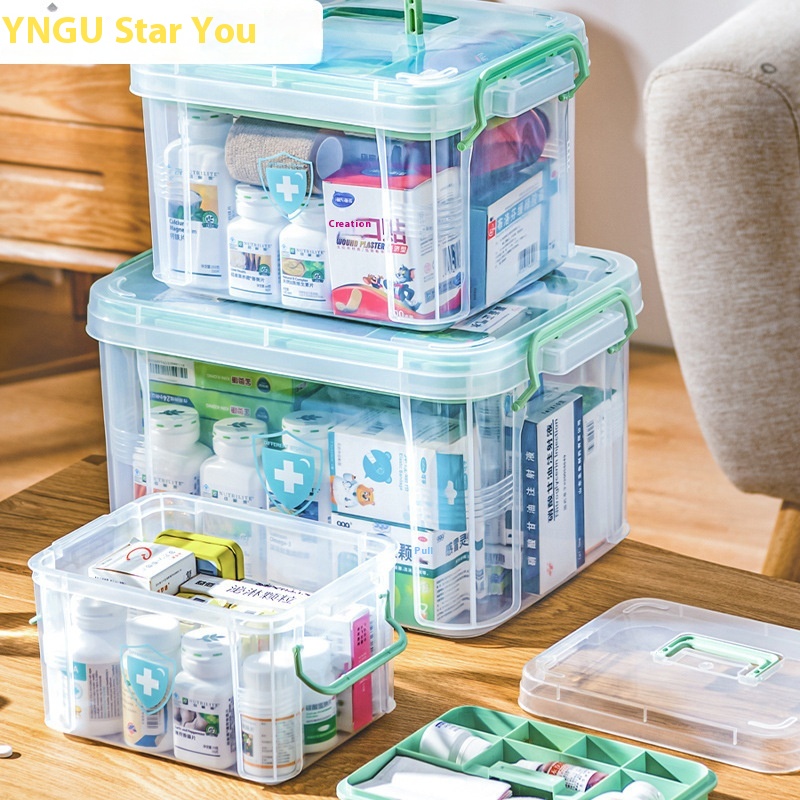 Xingyou Plastic Portable Medicine Box Dustproof Household Medical Supplies First Aid Medicine Box Children's Medicine Size Storage Box