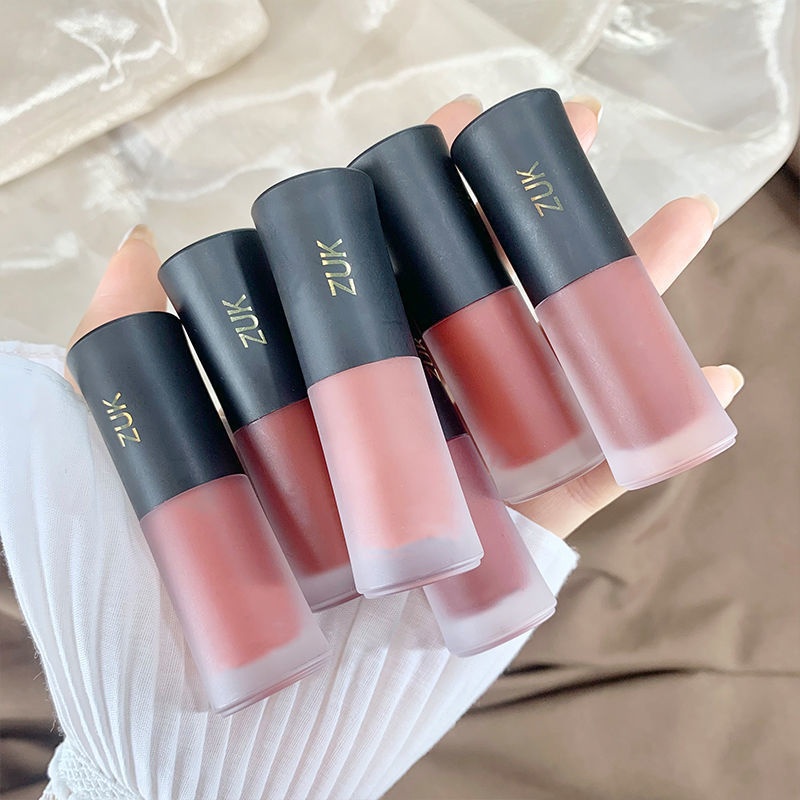 ZUKLight Luxury Small Rose Velvet Lip Glaze Green Pure Matte Matte Velvet Lip Mud Whitening Lip Glaze Non-fading Lip Mud