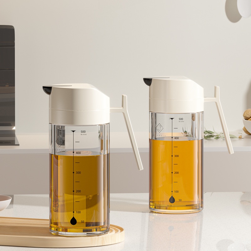 German Oil Pot Kitchen Glass Household Oil Tank Leak-proof European Soy Sauce Set Oil Pot Vinegar Seasoning Oil Bottle