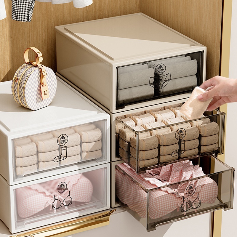 Underwear Storage Box Drawer-style Household Storage For Underwear,Bras,Underwear,Socks,Three-in-one Storage Box