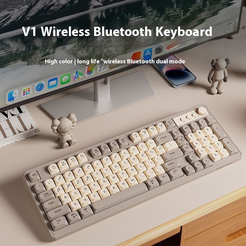 Forerunner V1 Bluetooth Wireless Keyboard And Mouse Mechanical Feel Silent Men And Women Office Computer High Value Key Mouse