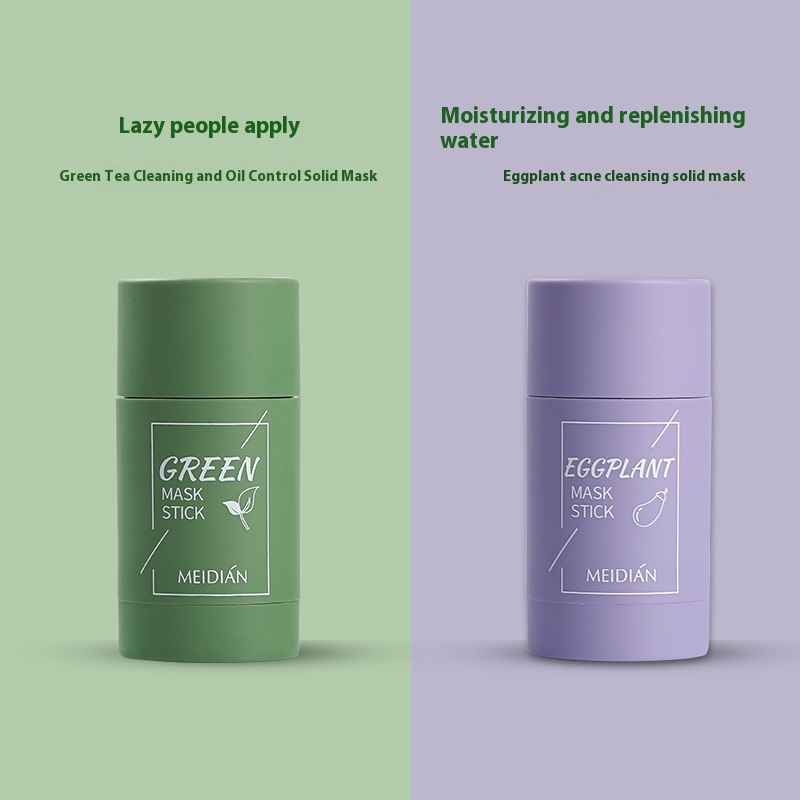 Foreign Trade Green Tea Solid Mask Moisturizing Hydrating Acne Remover Acne Scar Repair Oil Control Lock Moisture Moisturizing Calendula