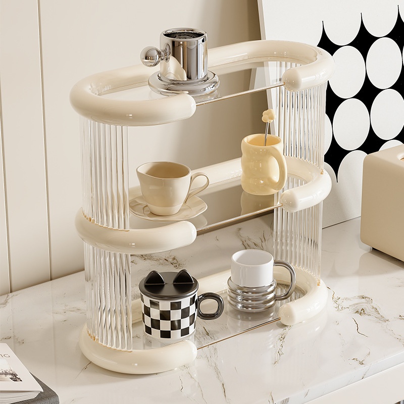Desktop Cup Storage Rack Dining Table Water Cup Rack High-end Light Luxury Coffee Cup Mug Tea Set Storage Box