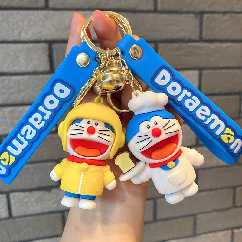 Dress Up Doraemon Keychain Doraemon Exquisite Silicone Doll Keychain Pendant Bag Pendant Small Gift