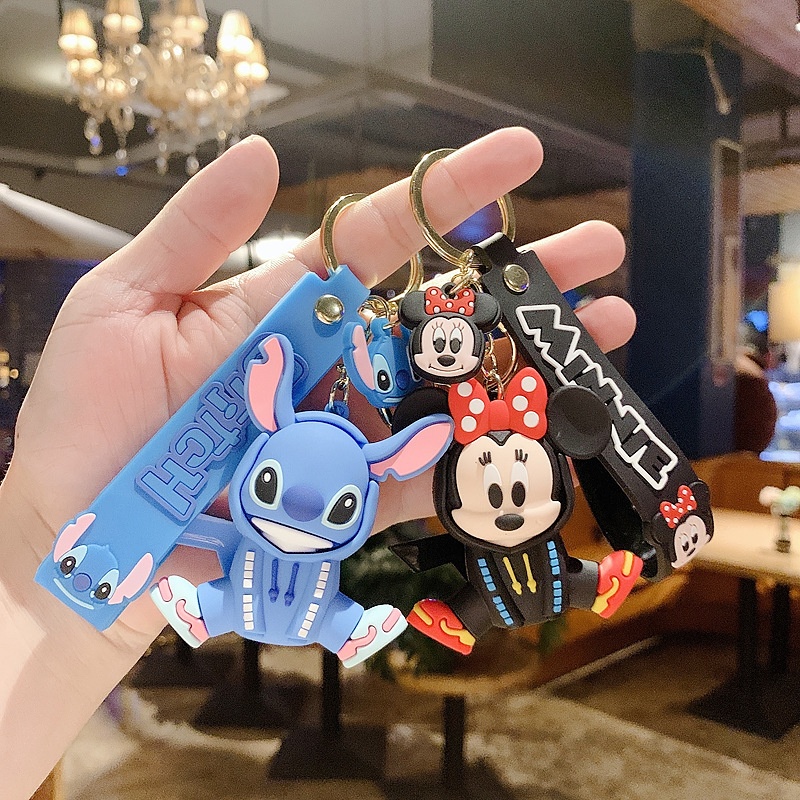 Cute Stitch Doll Key Chain Sweater Bear PVCCar Male And Female Student Pendant Exquisite Bag Small Pendant