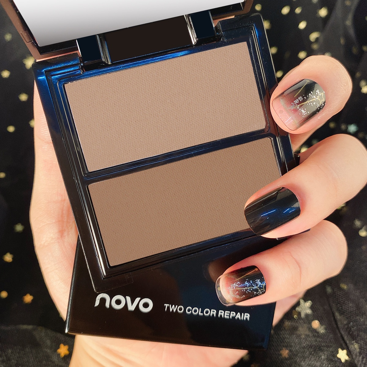 NOVOMakeup Three-dimensional Two-color Contouring Palette Three-dimensional Highlight Shadow Contouring Powder Long-lasting Makeup Anti-sweat Brightens Skin Tone