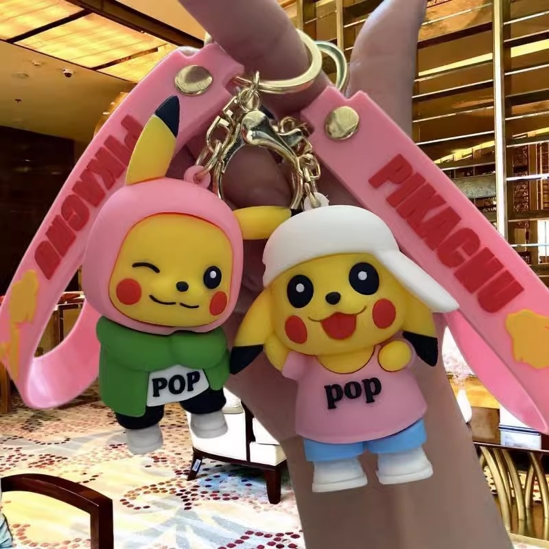Pikachu Keychain Soft Plastic Doll Pendant Cute Bag Accessories Car Keychain Student Gift