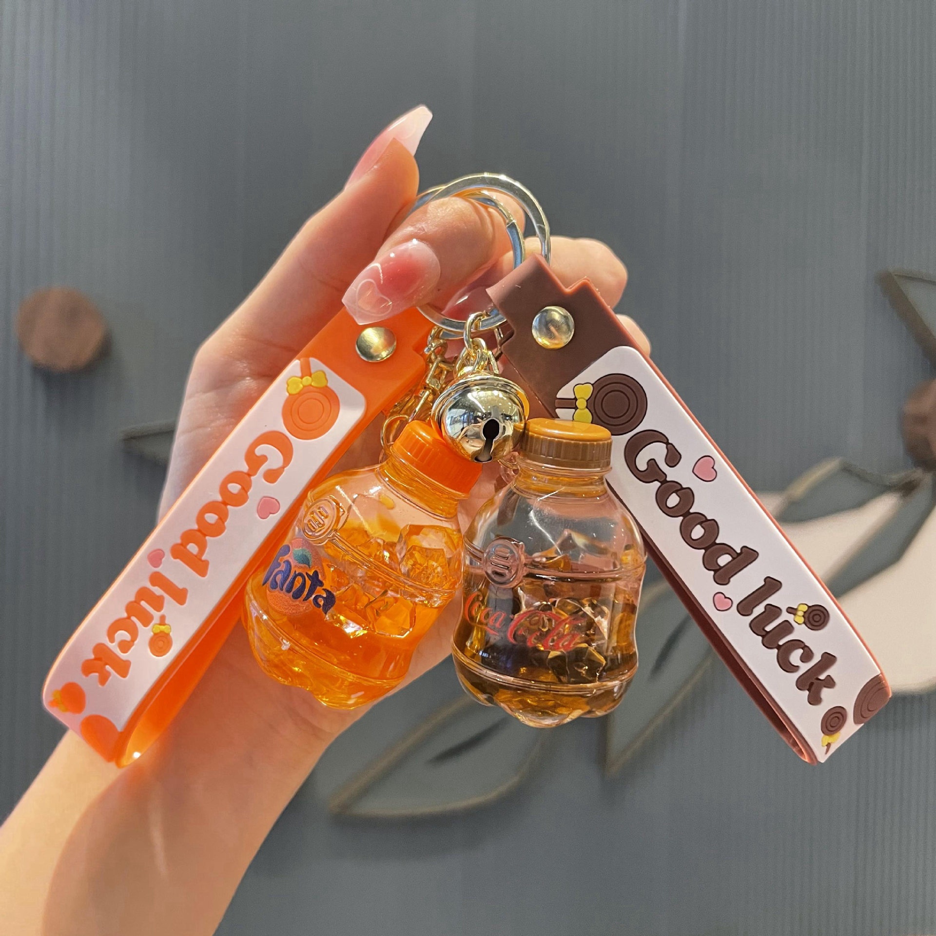 Creative Cool Ice Soda Bottle Keychain Pendant Oil Beverage Net Celebrity Couple School Bag Small Pendant Key Chain