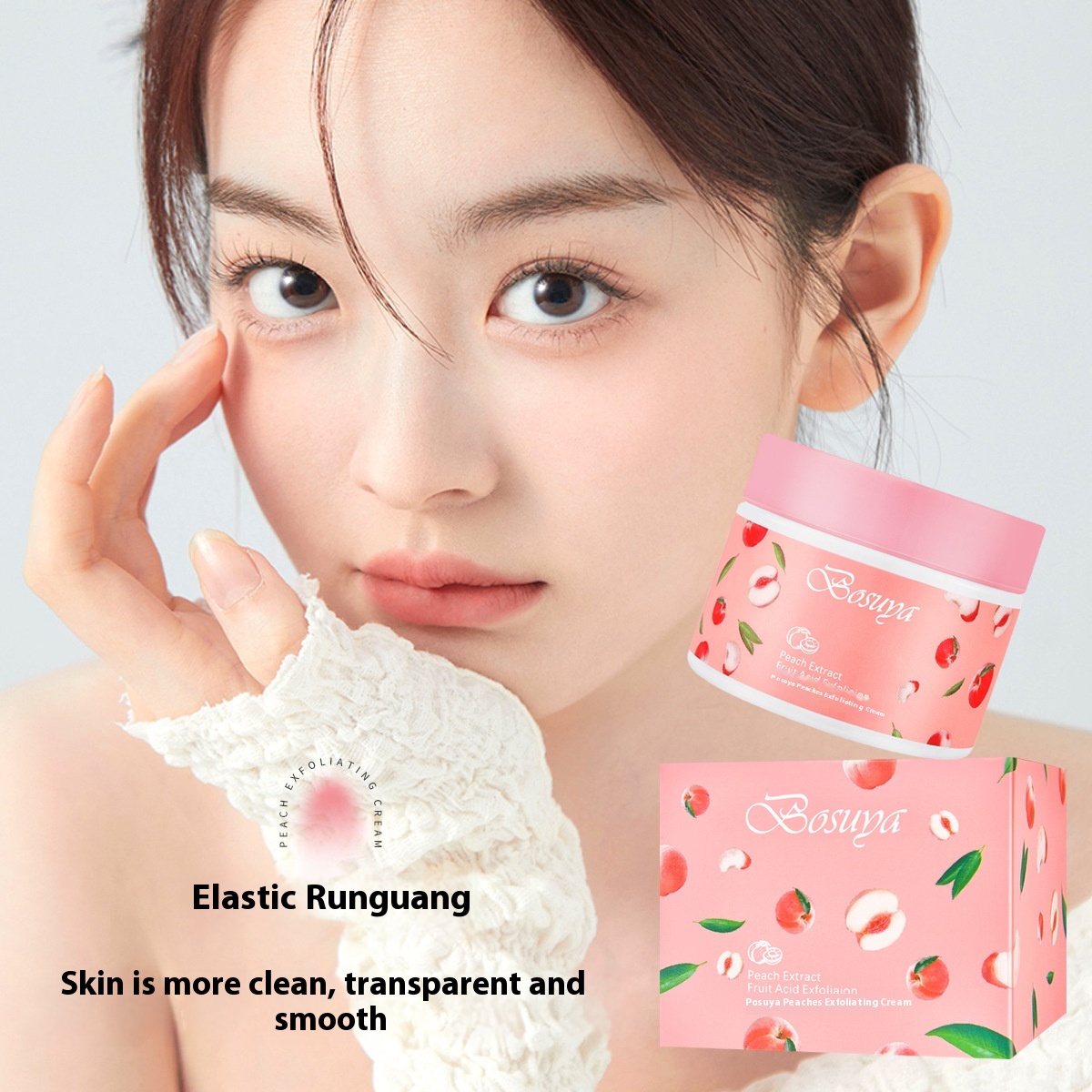 Bosuya Peach Scrub Softens Cuticles,Cleanses Skin,Scrubs,Moisturizes,,Mild And Moisturizing