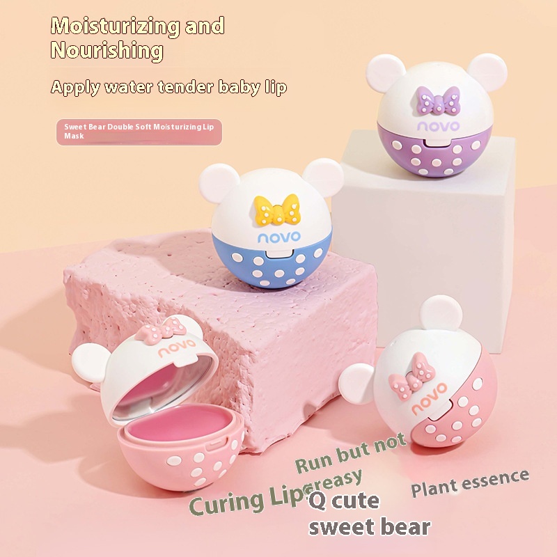 NOVOCute Sweet Bear Double Soft Hydrating Lip Mask Moisturizing Lip Jelly Lightens Lip Lines Lipstick Base Lipstick