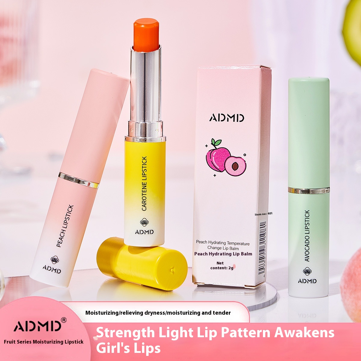 ADMDVaseline Lip Balm Moisturizing Temperature-changing Lipstick Lip Balm Fruity Care Anti-drying