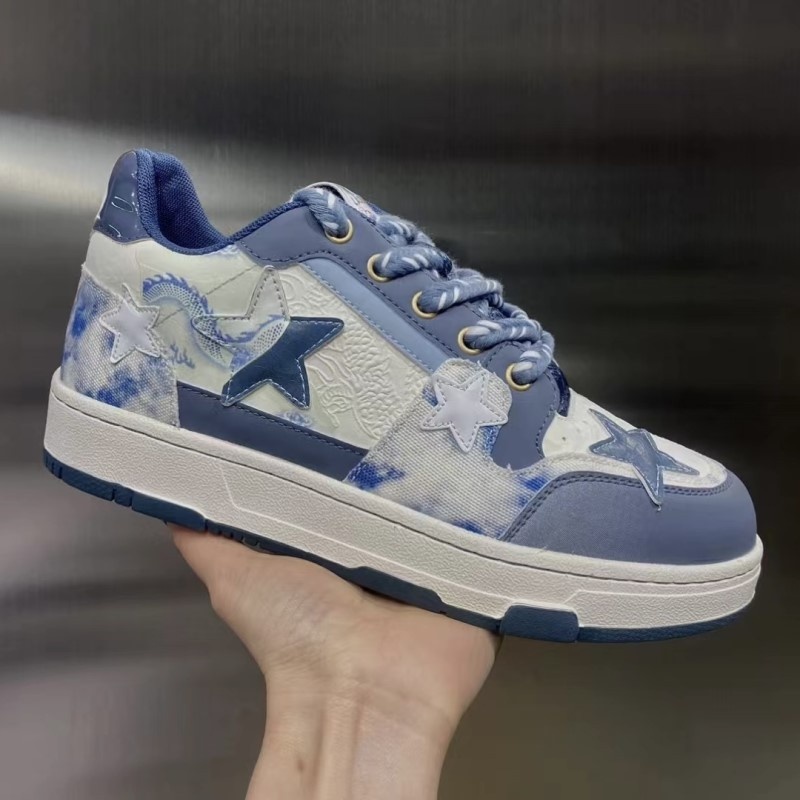 Dragon Year Limited Edition Blue And White Porcelain Star Sneakers Couple Women's Shoes Niche Design Men's Shoes All-match Men's Shoes