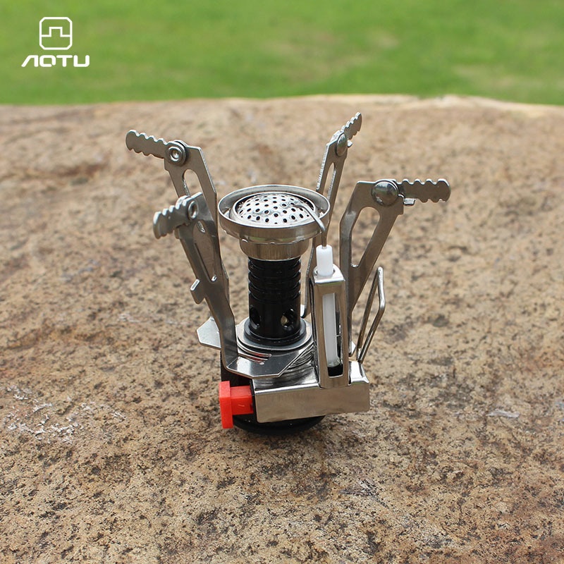 Outdoor Camping Stove Mini Stove Integrated With Electronic Ignition Portable Picnic Stove AT6312