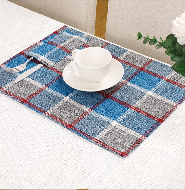 Pastoral Style Cotton And Linen Non-slipulation Pad Rectangular Table Mat Washable Coaster Table Flag Set